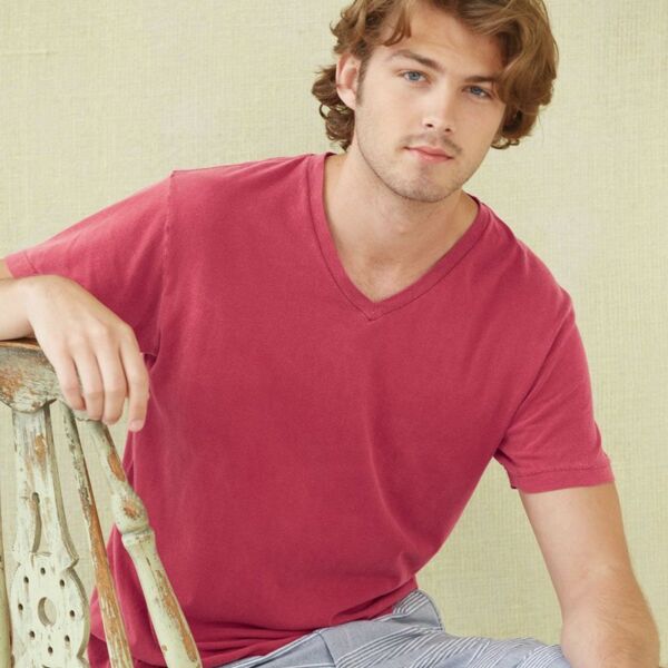 Garment-Dyed Ringspun V-Neck T-Shirt Thumbnail