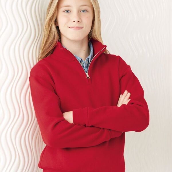 Nublend® Youth Quarter-Zip Cadet Collar Sweatshirt Thumbnail