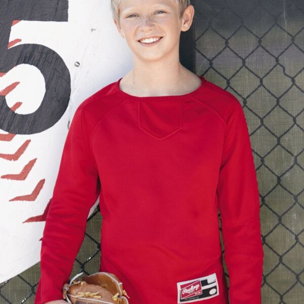 Youth Flatback Mesh Fleece Long Sleeve Pullover Thumbnail