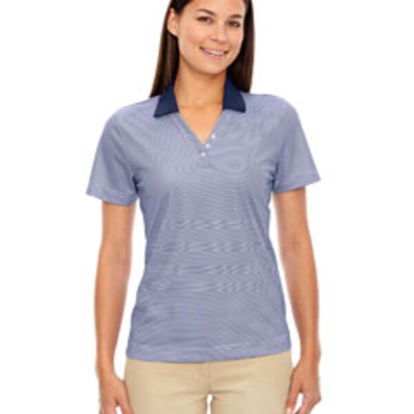 Ladies' Eperformance™ Launch Snag Protection Striped Polo Thumbnail