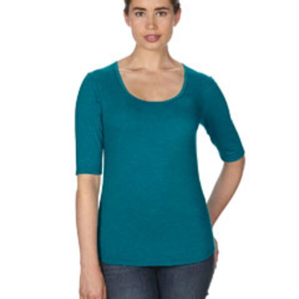 Ladies' Triblend Deep Scoop 1/2-Sleeve T-Shirt Thumbnail