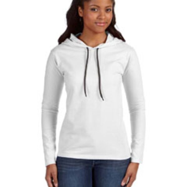 Ladies' Lightweight Long-Sleeve Hooded T-Shirt Thumbnail
