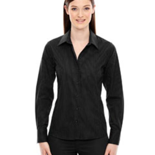 Ladies' Boardwalk Wrinkle-Free Two-Ply 80's Cotton Striped Tape Shirt Thumbnail