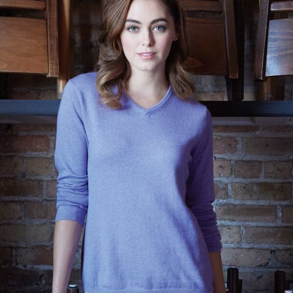 Women's Vintage Cotton Cashmere V-Neck Sweater Thumbnail