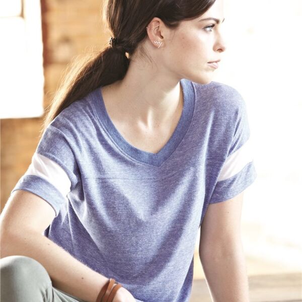 Women's Eco-Jersey Powder Puff V-Neck Tee Thumbnail