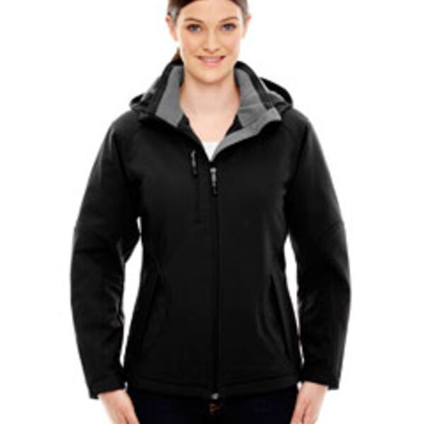 Ladies' Glacier Insulated Three-Layer Fleece Bonded Soft Shell Jacket with Detachable Hood Thumbnail