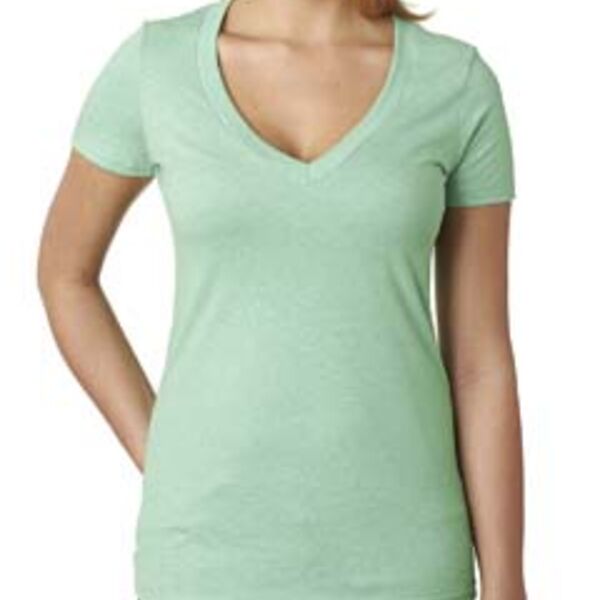 Ladies' CVC Deep V-Neck T-Shirt Thumbnail