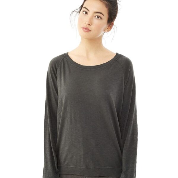 Slouchy Washed Slub Pullover Sweatshirt Thumbnail