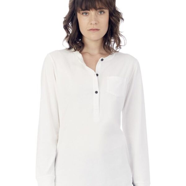 Donna Organic Pima Cotton Henley with Pocket Thumbnail