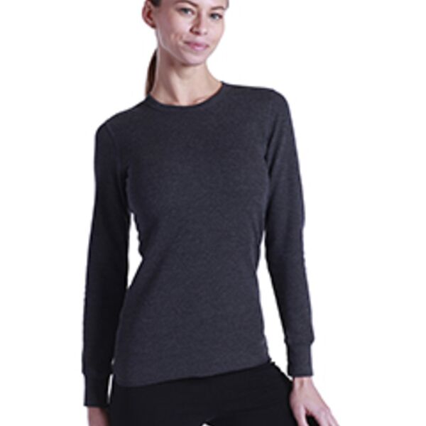 Ladies' 5.8 oz. Long-Sleeve Thermal Crewneck Thumbnail
