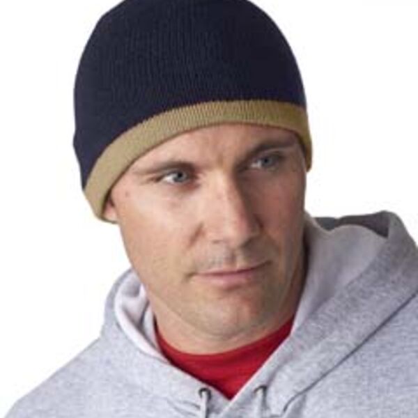 Adult Two-Tone Knit Beanie Thumbnail