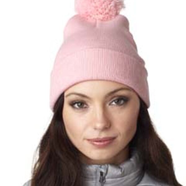 Adult Knit Pom-Pom Beanie with Cuff Thumbnail