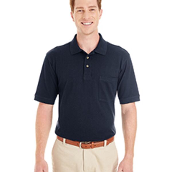 Adult 6 oz. Ringspun Cotton Piqué Short-Sleeve Pocket Polo Thumbnail