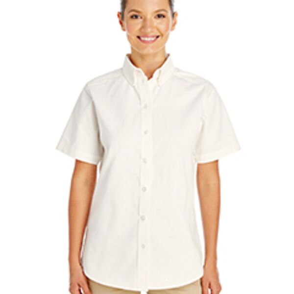 Ladies' Foundation 100% Cotton Short-Sleeve Twill Shirt with Teflon™ Thumbnail