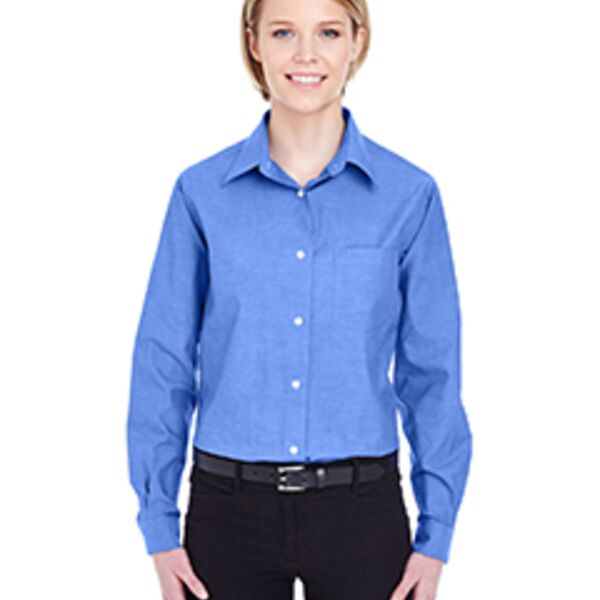 Ladies' Long-Sleeve Performance Pinpoint Thumbnail