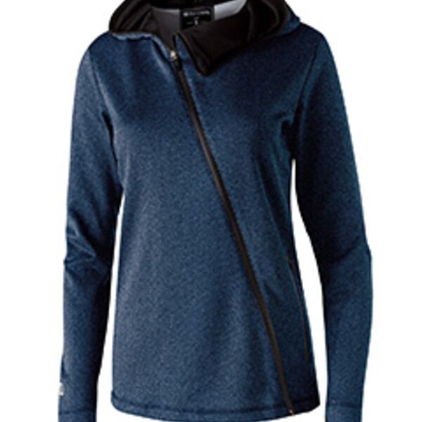 Ladies' Polyester Fleece Full Zip Hooded Artillery Angled Jacket Thumbnail
