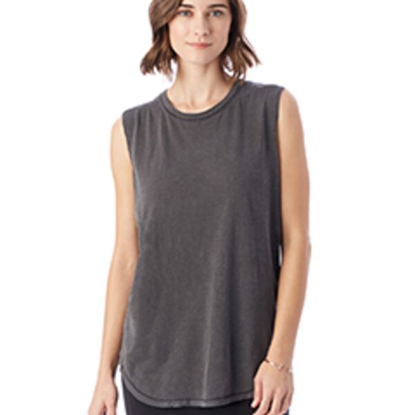 Inside Out Garment Dye Slub Sleeveless T-Shirt Thumbnail