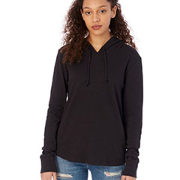 Ladies' Cozy Vintage Heavy Knit Pullover Hoodie Thumbnail