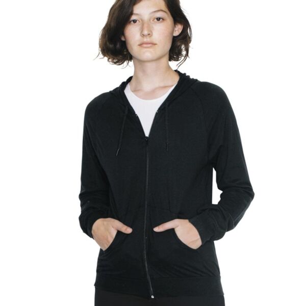 Unisex Fine Jersey Zip Hoodie Thumbnail