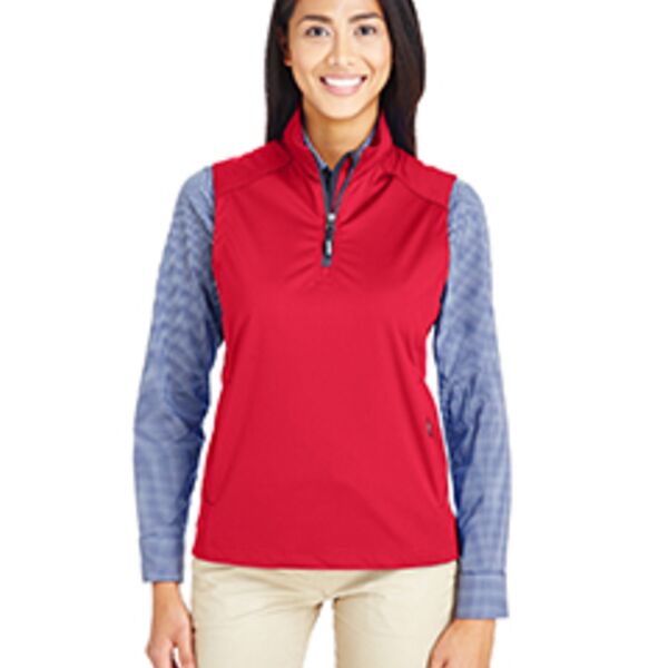 Ladies' Techno Lite Three-Layer Knit Tech-Shell Quarter-Zip Vest Thumbnail