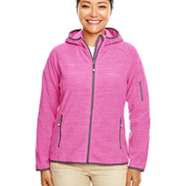 Ladies' Perfect Fit™  Mélange Velvet Fleece Hooded Full-Zip Thumbnail