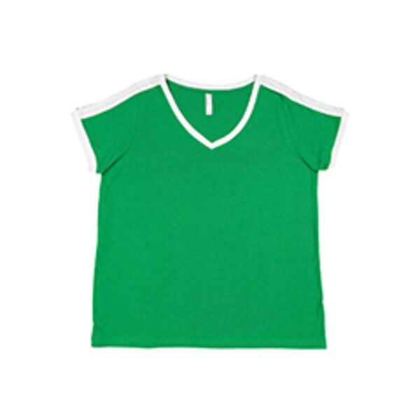 Ladies' Curvy Retro Ringer T-Shirt Thumbnail