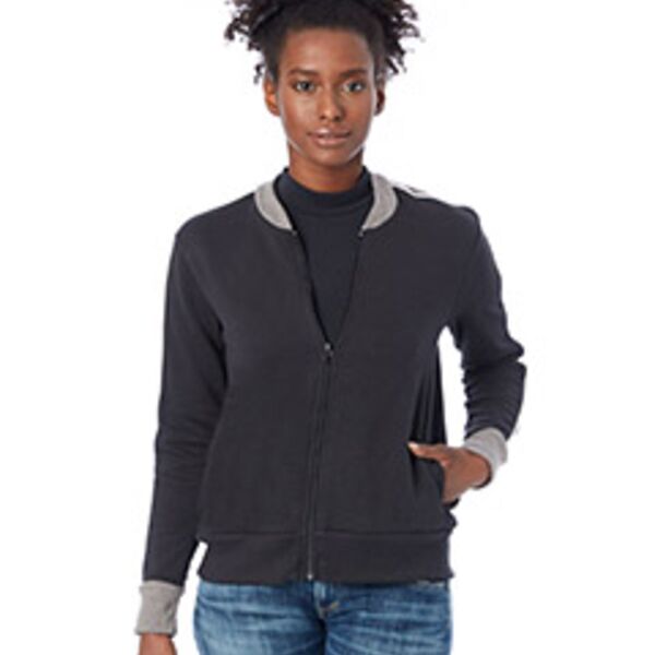 Ladies' Squad Vintage French Terry Bomber Jacket Thumbnail