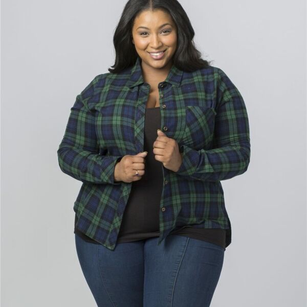 Women's Plus Size Flannel Shirt Thumbnail