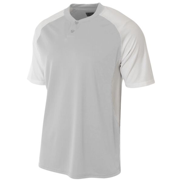 Youth Performance Contrast 2 Button Baseball Henley T-Shirt Thumbnail
