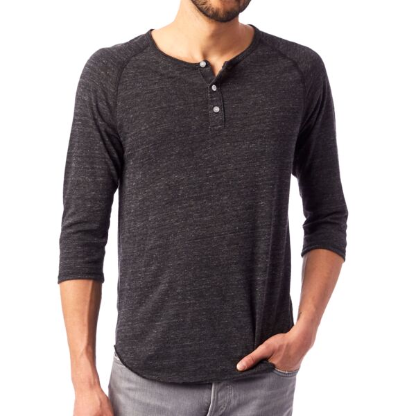 Unisex Eco-Jersey™ 3/4-SleeveRaglan Henley Thumbnail