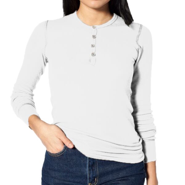 Unisex Baby Thermal Long Sleeve Henley Thumbnail