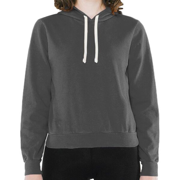 Ladies' French Terry Garment-Dyed Mid-Length Hooded Sweatshirt Thumbnail