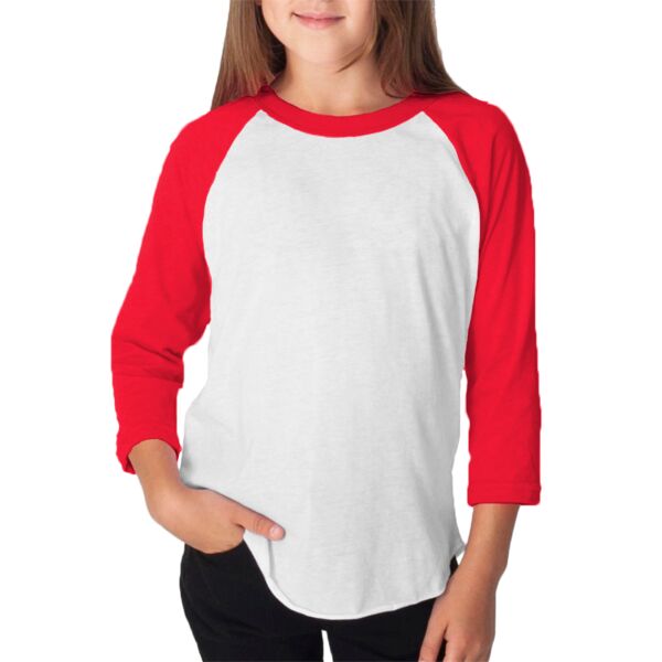 Youth Poly-Cotton 3/4-Sleeve T-Shirt Thumbnail