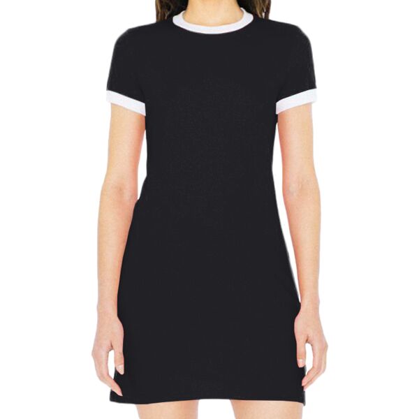 Ladies' Poly-Cotton Ringer T-Shirt Dress Thumbnail