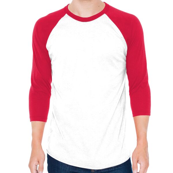 Unisex Poly-Cotton 3/4-Sleeve Raglan T-Shirt Thumbnail