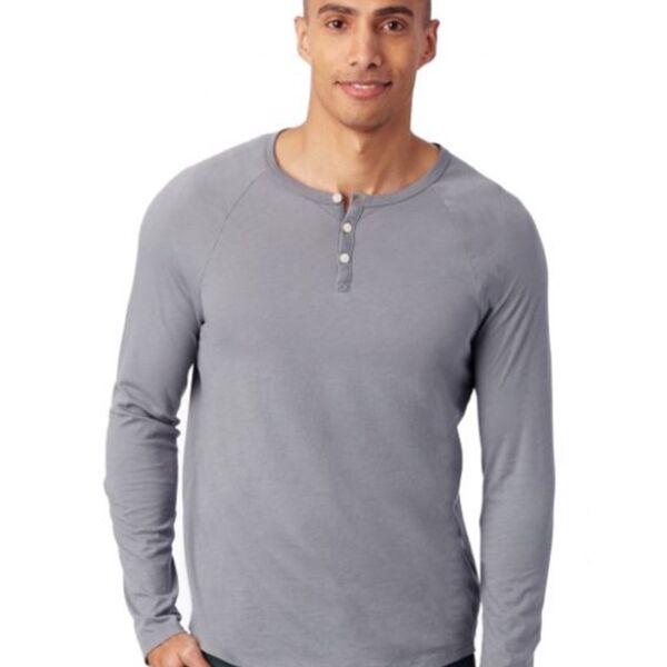 Organic Long Sleeve Raglan Henley Tee Thumbnail