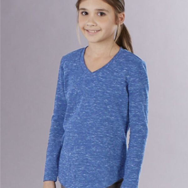 Girl's Heather Long Sleeve V-Tee Thumbnail