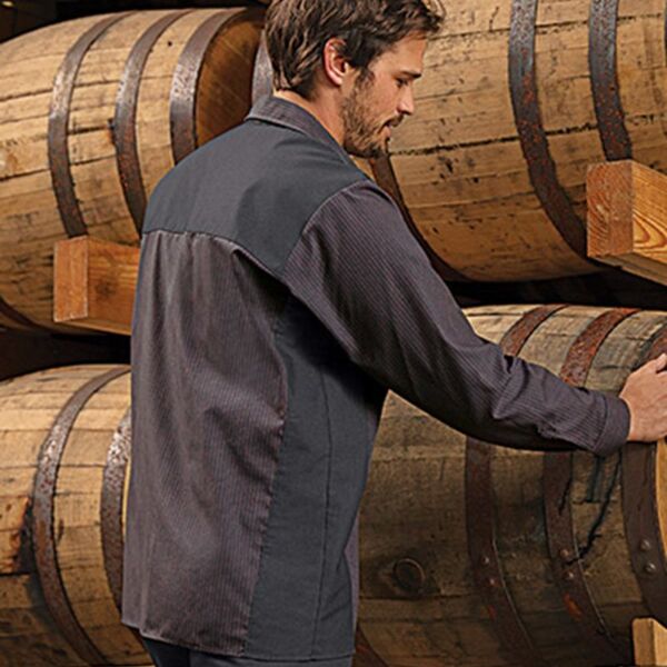 Striped Color Block Long Sleeve Shirt - Long Sizes Thumbnail