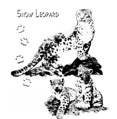 Snow leopard art glow