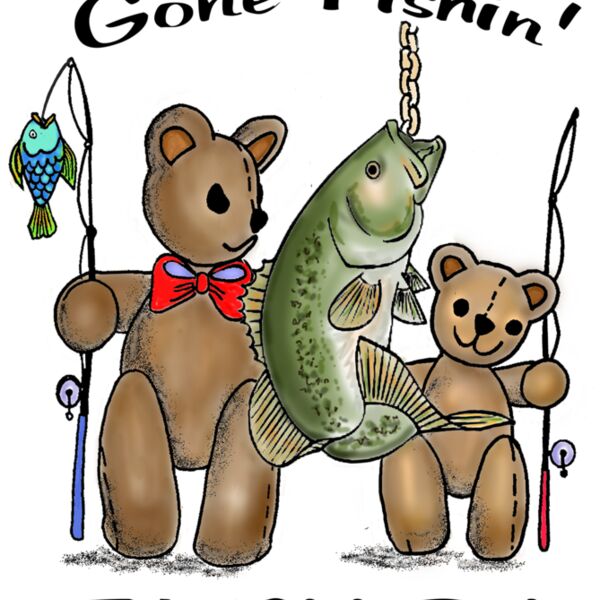  Z423 bass fishing bear color art Thumbnail