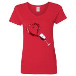 Ladies' Heavy Cotton™ V-Neck T-Shirt Thumbnail