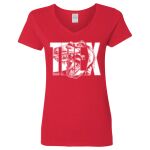 Ladies' Heavy Cotton™ V-Neck T-Shirt Thumbnail