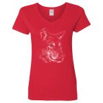 Ladies' Heavy Cotton™ V-Neck T-Shirt Thumbnail