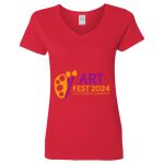 Ladies' Heavy Cotton™ V-Neck T-Shirt Thumbnail