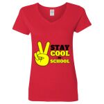 Ladies' Heavy Cotton™ V-Neck T-Shirt Thumbnail