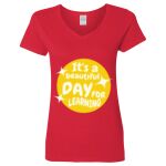 Ladies' Heavy Cotton™ V-Neck T-Shirt Thumbnail