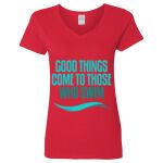 Ladies' Heavy Cotton™ V-Neck T-Shirt Thumbnail